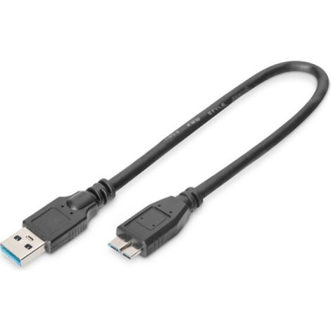 USB-Kabel auf micro-USB Digitus AK-300117-003-S Schwarz 25 cm