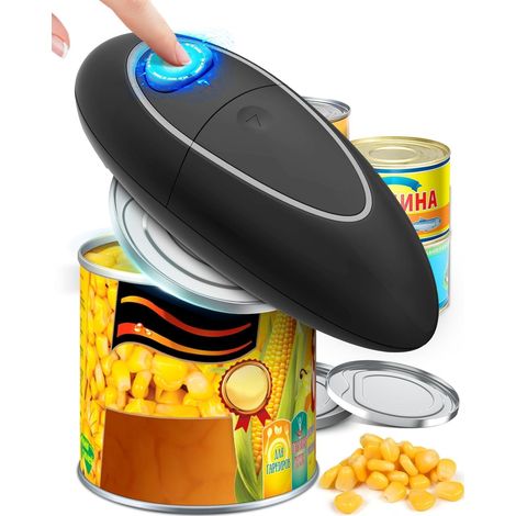 1 Ouvre-boîte électrique, Bouton unique, Bords lisses, Aimant intégré, Boîtes rondes et carrées, Cuisine, Seniors (1/5)