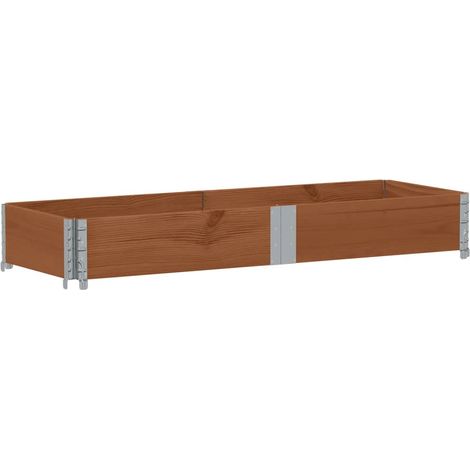 Vassoio per fioriera aiuola rialzata piante fiori terrazza giardino 150 x 50 cm legno massello di pino marrone 020037436