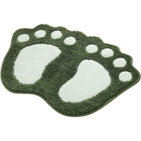FENOPLASTICATapis de bain antidérapant, séchage rapide, absorbant l'eau, idéal pour la chambre, la cuisine, le couloir, l'entrée, en coton, vert,taille M (60 x 40 cm) (1/4)