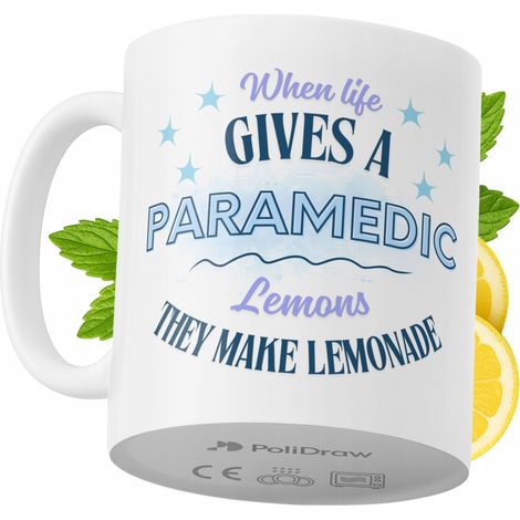 Tazza divertente e umoristica per paramedici, ideale per caffè e tè, con grafica e testo divertenti. Perfetta per compleanni, onomastici e festività. Tazza premium per occasioni speciali, per casa, uf (1/5)