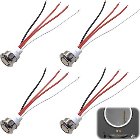 Lot de 4 interrupteurs tactiles LED 5-24 V CC - Interrupteur tactile 12 V pour trou de montage de 18 mm - Variation en continu pour bandes LED (1/5)
