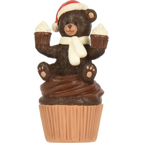 Figur Teddy-Muffin schokobraun - Polyresin