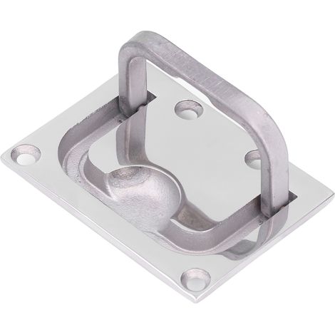 Bootslukengriff, versenkte Deckabdeckung, Hebehebel für den Marinebereich, hochglanzpolierter Edelstahl 316, 76 x 56 mm quadratisch. (1/5)