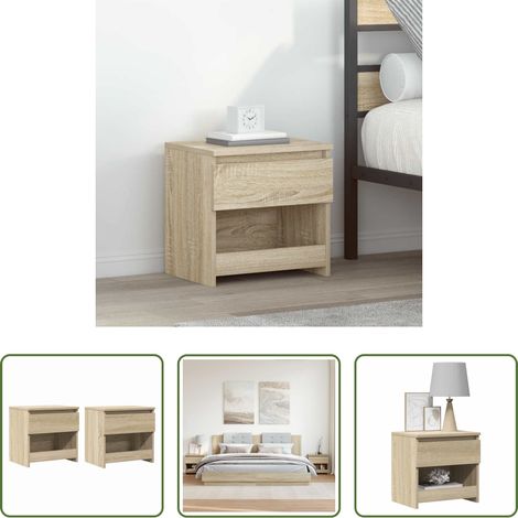 vidaXL Coffre - Tables de chevet 2 pcs Chêne sonoma 40x30x39 cm Aggloméré (1/5)