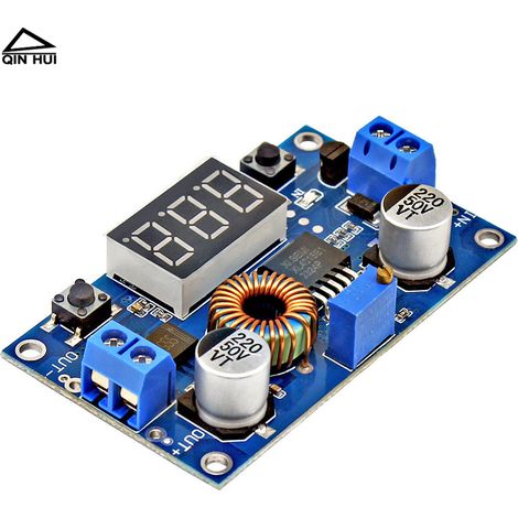 Module abaisseur de tension haute puissance 5A75W avec régulation de tension et capacité d'abaissement ajustables, affichage numérique et colonnes en cuivre inclus (1/4)