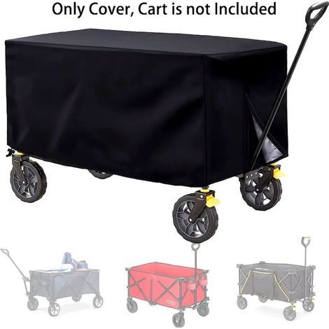 Foldable and waterproof Oxford fabric garden cart cover for outdoor use, 97 x 61 x 56 cm (black) (1/4)
