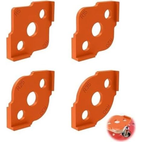 CSPARKV 4 PCS Gabarits de Défonceuse à Bois,Gabarit Défonceuse,ABS D'Angle Arrondi Gabarits pour Outil de Travail du Bois, Gabarit pour Defonceuse a Bois Sur Table(R5 R10 R15 R20 R25 R30 R35 R40) (1/5)