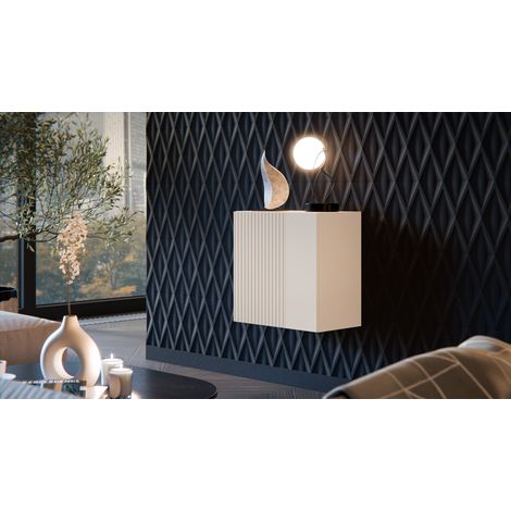 Mobile Pensile Fonteno, un Ripiano, Modulabile, Apertura Push Pull, 49.9x50h cm Beige (1/4)