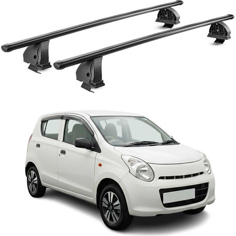OMAC Stahl Dachträger Querträger Suzuki Alto HA25 2009-2014 – TÜV / DIN 75302:2019 – Abschließbar – Max. 75 kg – 2 Stangen – Schwarz (1/5)