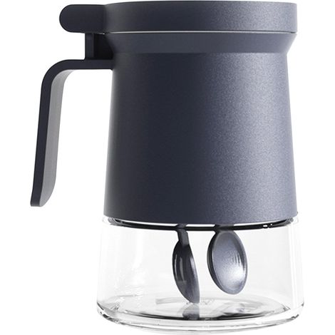 Bocaux à condiments en verre avec 2 cuillères, grands pots à épices transparents, boîte de rangement pour condiments de cuisine. (1/5)