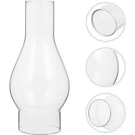 Abat-jour en Verre Transparent pour Lampe Huile, Chemine en Verre de Lampe Ptrole, Abat-jour pour Lampe Krosne, Accessoires Remplaables (16.5cm) (1/5)