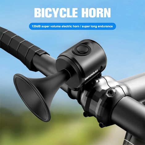 Klaxon de vélo, 120 dB, noir, pour une signalisation sonore et une sécurité accrues à vélo.-AquaForge (1/5)