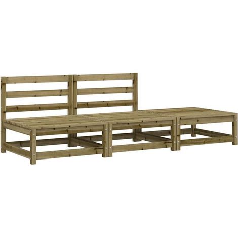 Canapé de Jardin en Bois de Pin Imprégné sans Accoudoirs avec Repose-Pieds (1/5)