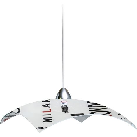 Sospensione 40X40 1xE27 Montatura Cromo-Trasparente Vetro Lastra Capita E-Energy Capitali (1/2)