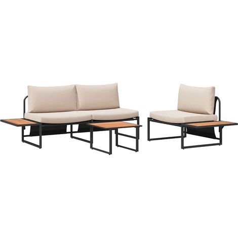Maison Exclusive - Garten Essgruppe 3 pcs Taupe Stahl