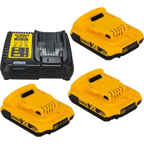 3 x Dewalt DCB183 2.0ah 18v XR Lithium Ion Battery + DCB115 Charger Power Pack (1/2)