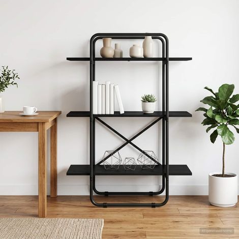vidaXL Étagère 3 niveaux 60 x 35 x 105 cm PB Chêne noir (1/5)