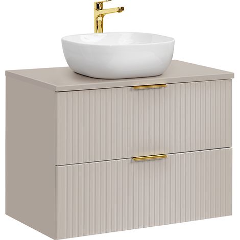 Mobile bagno con lavabo Adriel beige 80cm