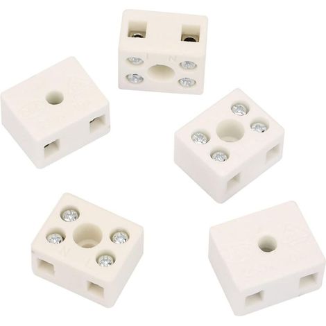 Bornier en céramique en céramique connecteurs en céramique de Porcelaine 22 18 13mm 425 ℃ Isolation en céramique Faite de cuivre 250V (Tension nominale) , Bornier (1/4)