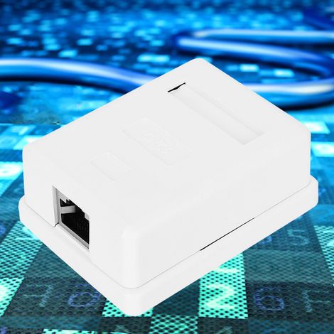 Lot de 2 boîtes de jonction RJ45-8P8C CAT6 blindées à port unique pour câblage réseau de bureau, montage en surface (1/5)