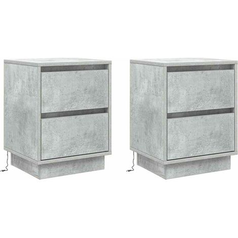 Maison Exclusive - Armadio da Notte 2 pcs Grigio cemento 39 x 34,5 x 50 cm (1/5)