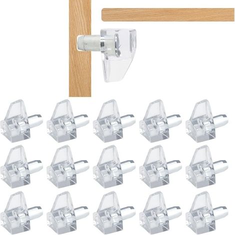 20pcs Taquets Étagère - Chevilles de Support d'Étagère de 5 mm en Plastique Transparent - Accessoires pour Meubles de Cuisine, Livres, Étagères-consoles et taquets pour étagères (1/4)