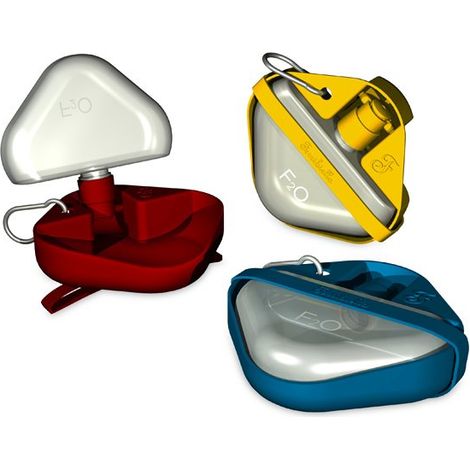 Bottiglia-ciotola da viaggio F2O in silicone e plastica per cani e gatti - rosso (1/2)
