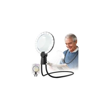 Loupe d'éclairage LED, portable, à porter autour du cou, mains libres, grossissement 5x, batterie de 1 000 mAh, idéale pour la lecture, la couture et la broderie (1/5)