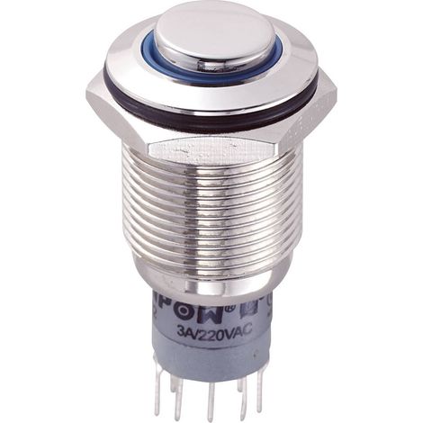 TRU COMPONENTS 701835 LAS2GQH-22ZE/B/12V/N/P Interruttore antivandalo 250 V/AC 3 A 2 x On / On Permanente Blu 1 pz. (1/3)