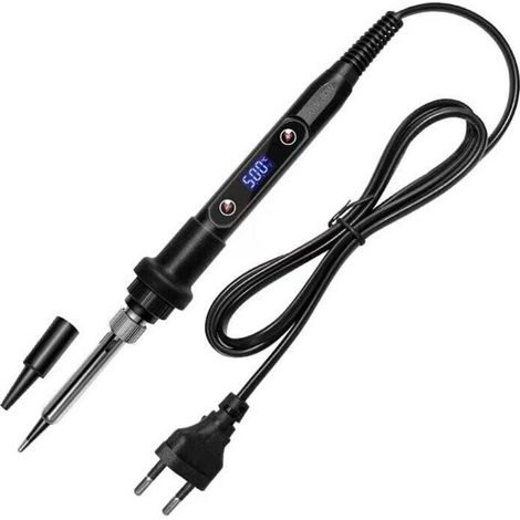 Fer à Souder Kit 80W Température Réglable 180-520°C Electronique de Precision avec Interrupteur ON/OFF, 5 Conseils de soudage, Pompe