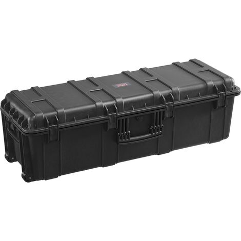 VEVOR Custodia Rigida Impermeabile 155,7 L, Custodia Protettiva Resistente alle Intemperie IP67 con 6 Clip, 6 Fori e 3 Maniglia per Lucchetto e Schiuma Inserita per Apparecchiature Grande, Nero