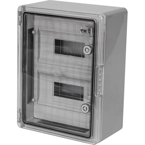 Armario distribución 24 módulos (12x2) 300x400x170mm. Puerta transparente
