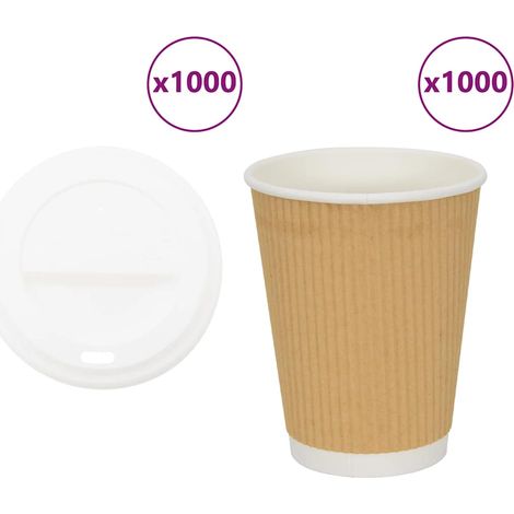 Pappbecher mit Deckeln 1000 Stk. 12oz 300ml
