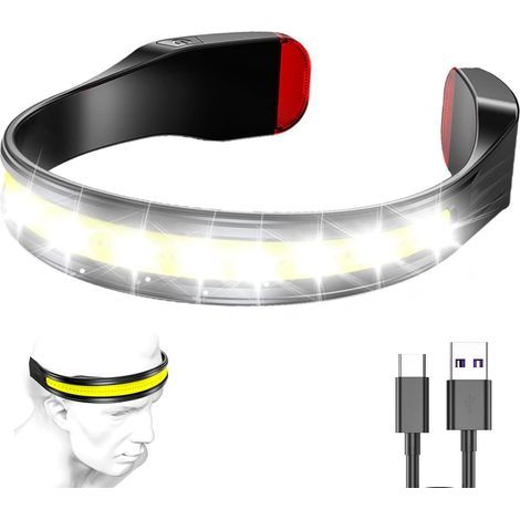 Wiederaufladbare Stirnlampen – leichte, wasserdichte, extrem leistungsstarke LED-Stirnlampe, 230°-Taschenlampe, 3 Modi, 500 Lumen, IPX6 wasserdicht und roter Rückscheinwerfer, geeignet für Camping, Wa (1/4)