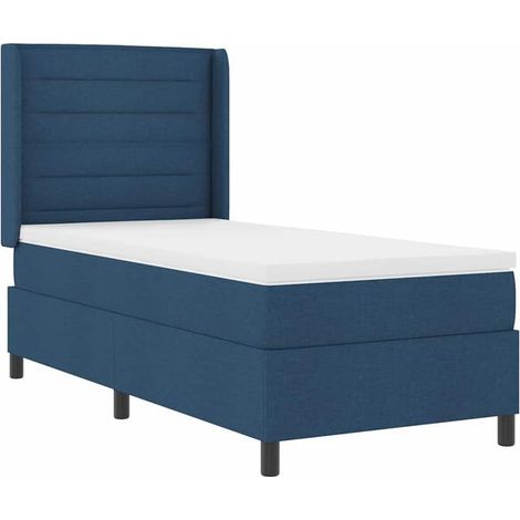 Matelas à ressorts LED avec matelas bleu, 80 x 200 cm, revêtement en tissu. (1/5)