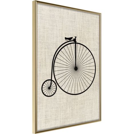 Affiche Murale Encadrée "Penny-Farthing" 40 x 60 cm Or (1/2)