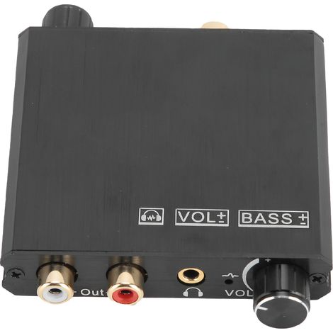 Convertisseur Audio Numérique-Analogique avec Réglage des Graves, Interface Toslink vers RCA et 3.5mm pour Home Cinéma (1/5)