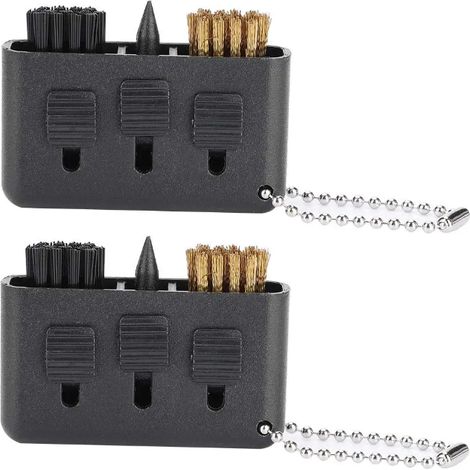 2 Stück Golf-Groove-Bürste - 3-in-1 Golfschläger-Groove-Putter-Wed