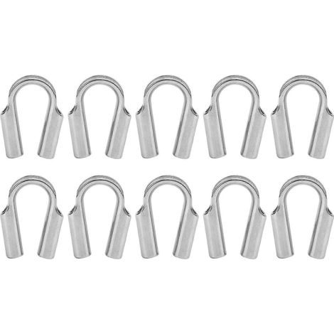 Lot de 10 cosses tubulaires en acier inoxydable 304 pour câble de treuil, protection de câble en acier, accessoires nautiques M6