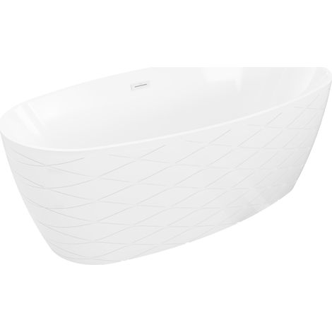 Mexen Olea ba帽era exenta dise帽o 170 x 80 cm, blanca, rebosadero blanco - 52821708000-20 (1/5)