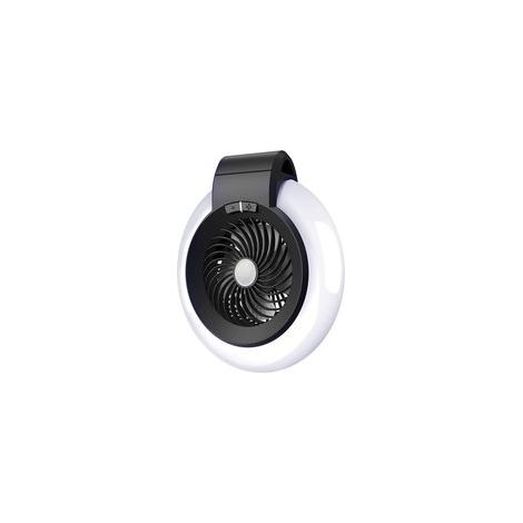 Ventilateur de tente camping avec lanterne LED 5200 mAh, rechargeable USB –