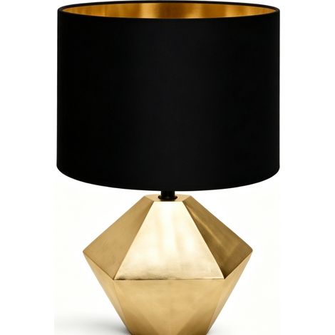 Lampe Decorative en Céramique Style Luxe – Douille E14, Noir et Or, pour Ambiances Modernes, Raffinement et Élégance Contemporaine (1/4)