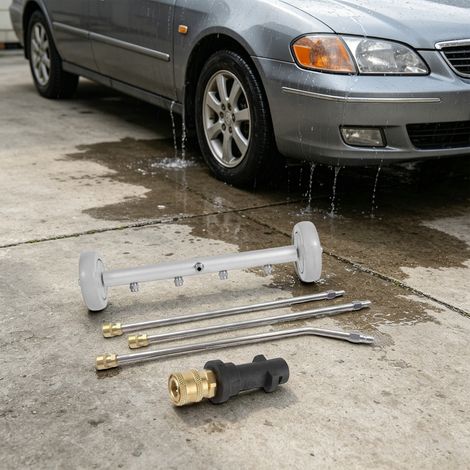 Unterboden-Reinigungswerkzeug mit Rädern & 4 Düsen, Hochdruck-Wasserbesen für Auto, SUV, Wohnmobil, 360° Reinigung (1/5)
