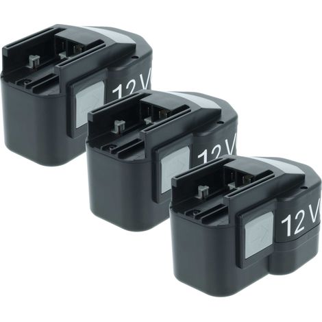vhbw 3x Akku kompatibel mit Milwaukee 0502-25, 0502-23, 0502-20, 0501-23, 0501-21, 0501-20, 0502-52 Werkzeug (1500 mAh, NiMH, 12 V)