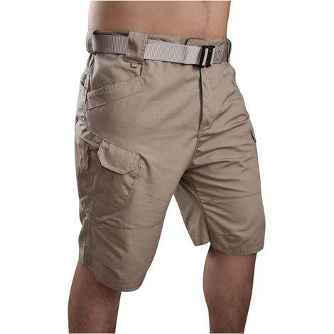 Short cargo tactique pour homme, décontracté, léger, à séchage rapide, idéal pour les activités de plein air comme la randonnée ou la pêche, avec poches (taille XXL) (1/2)
