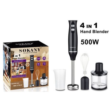 Batidora de mano 4 en 1 con picadora, batidor, trituradora de hielo para cocinar, procesador de alimentos, exprimidor de cítricos, 220 V, 500 W. (1/5)