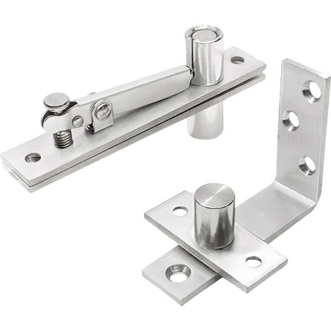 2Pcs Wood Door Pivots Hinges: Stainless Steel Concealed Door Hinge (360/90 Degree Rotation, Invisible Pivots Door Hardware, Rotation Axis 90 Deg) (1/5)