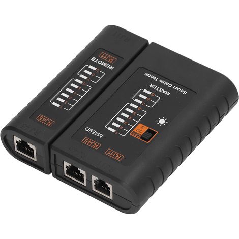 Testeur de câbles réseau LED ABS à détection précise, testeur de câbles LAN portable noir RJ45 RJ11 (1/5)