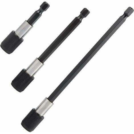 3Pcs 1/4 Magnetic Screwdriver Bit Holder with 60mm / 100mm / 150mm Hex Shank for Screws, Nuts and other Manual Drill (1/5)